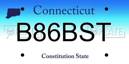 B86BST Connecticut License Plate
