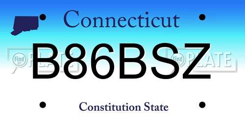 B86BSZ Connecticut License Plate