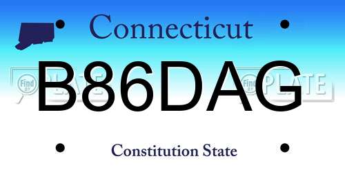 B86DAG Connecticut License Plate