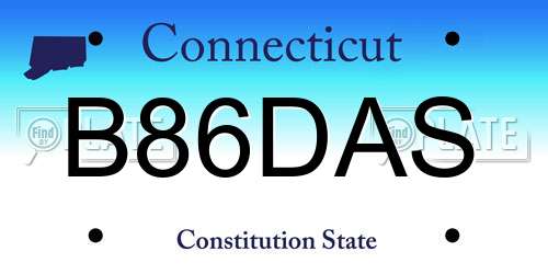 B86DAS Connecticut License Plate