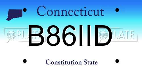 B86IID Connecticut License Plate