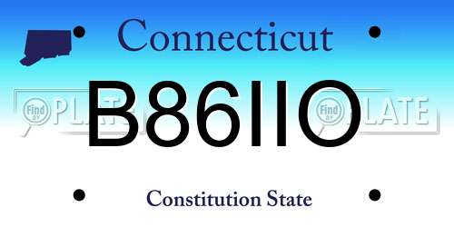 B86IIO Connecticut License Plate