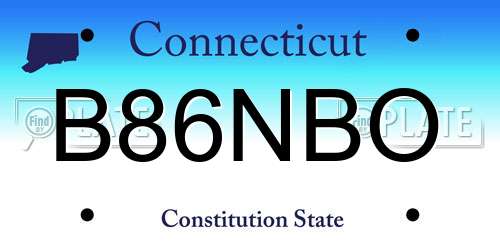 B86NBO Connecticut License Plate