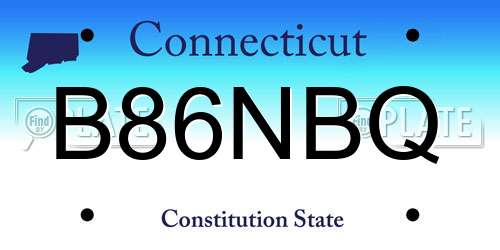 B86NBQ Connecticut License Plate