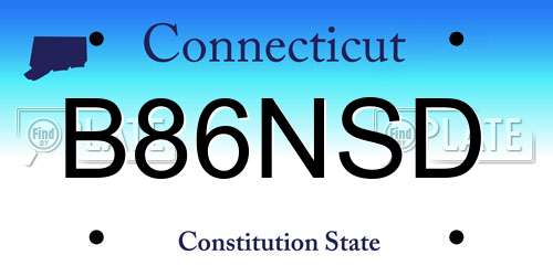 B86NSD Connecticut License Plate