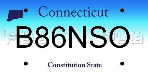 B86NSO Connecticut License Plate
