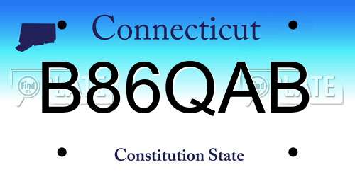 B86QAB Connecticut License Plate