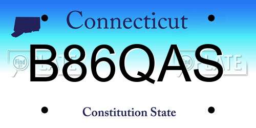 B86QAS Connecticut License Plate