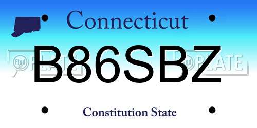 B86SBZ Connecticut License Plate
