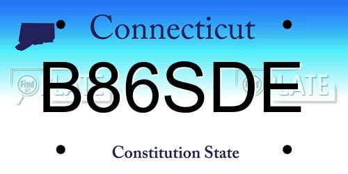 B86SDE Connecticut License Plate