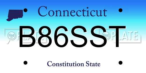 B86SST Connecticut License Plate