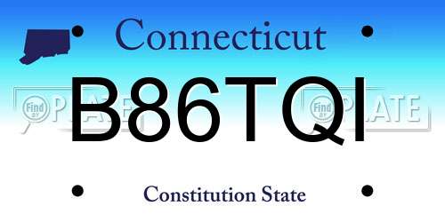B86TQI Connecticut License Plate