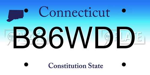 B86WDD Connecticut License Plate