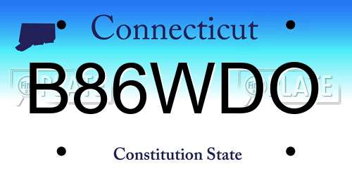 B86WDO Connecticut License Plate