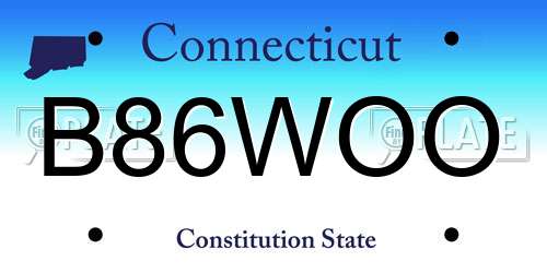 B86WOO Connecticut License Plate
