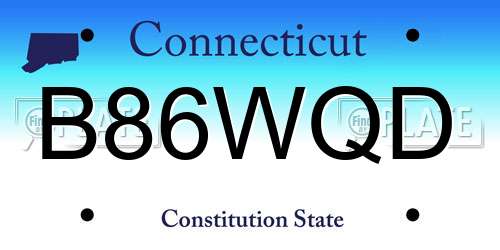 B86WQD Connecticut License Plate