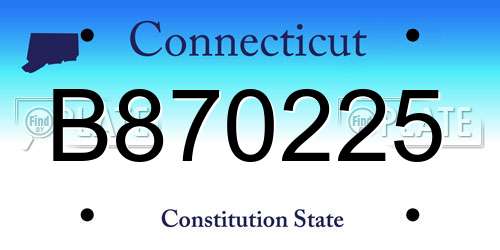 B870225 Connecticut License Plate