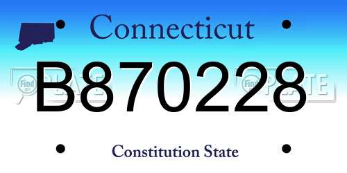B870228 Connecticut License Plate