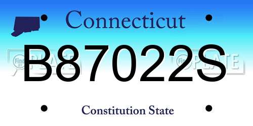 B87022S Connecticut License Plate