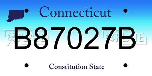 B87027B Connecticut License Plate