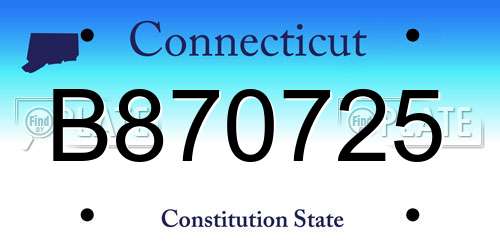 B870725 Connecticut License Plate