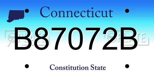B87072B Connecticut License Plate
