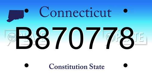 B870778 Connecticut License Plate