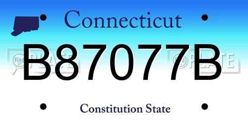 B87077B Connecticut License Plate
