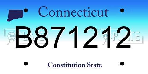 B871212 Connecticut License Plate