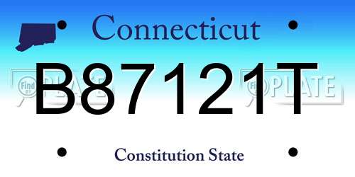 B87121T Connecticut License Plate
