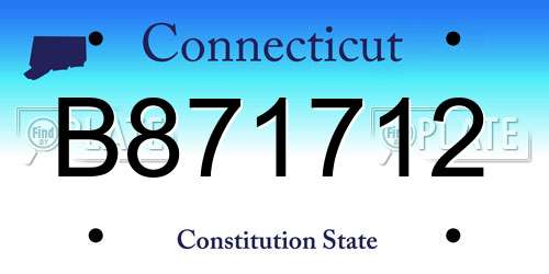 B871712 Connecticut License Plate