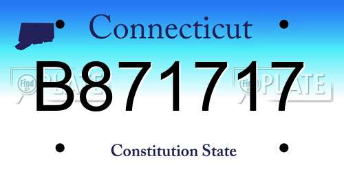 B871717 Connecticut License Plate