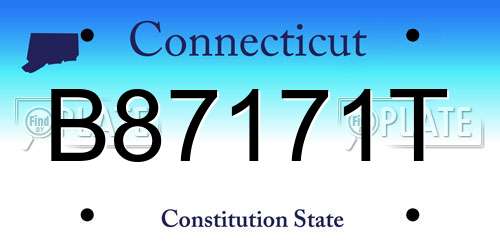 B87171T Connecticut License Plate