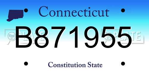 B871955 Connecticut License Plate