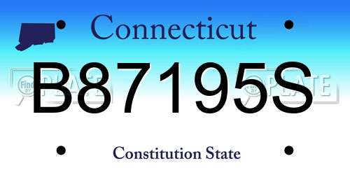 B87195S Connecticut License Plate