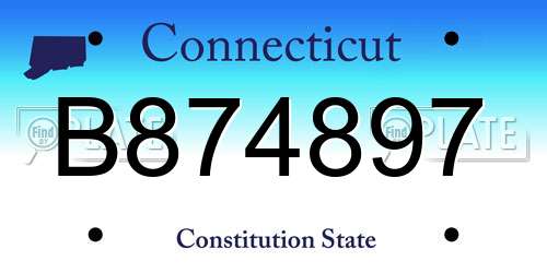 B874897 Connecticut License Plate