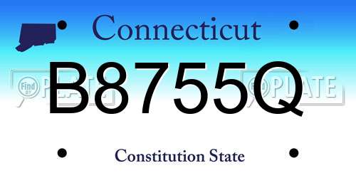 B8755Q Connecticut License Plate