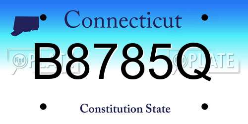 B8785Q Connecticut License Plate