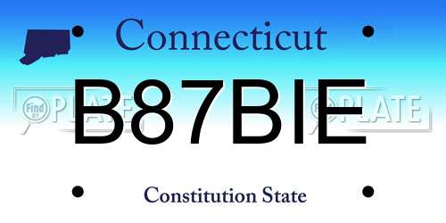 B87BIE Connecticut License Plate