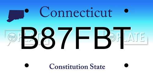 B87FBT Connecticut License Plate