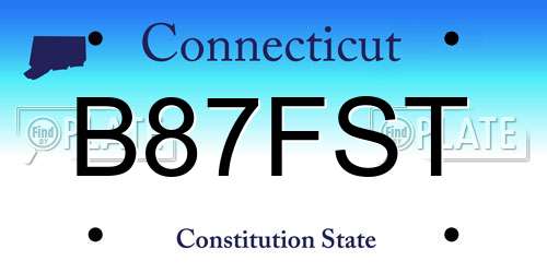 B87FST Connecticut License Plate