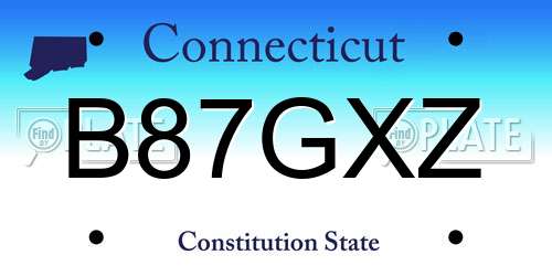 B87GXZ Connecticut License Plate