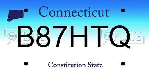 B87HTQ Connecticut License Plate