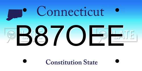 B87OEE Connecticut License Plate