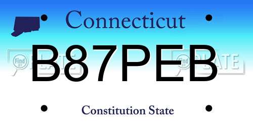B87PEB Connecticut License Plate