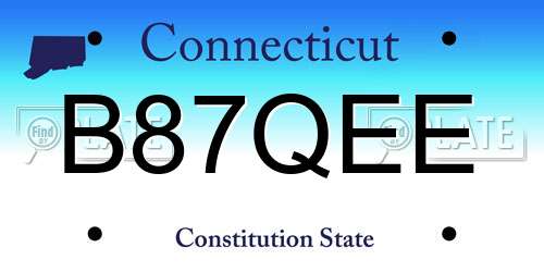 B87QEE Connecticut License Plate