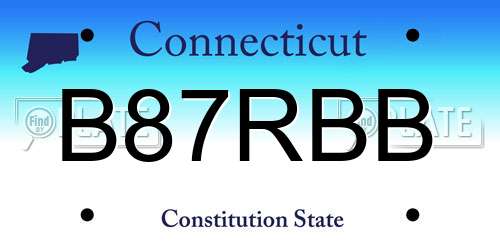 B87RBB Connecticut License Plate