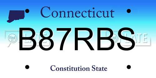B87RBS Connecticut License Plate