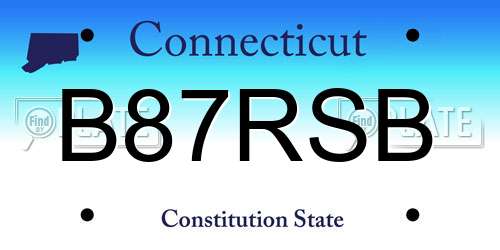 B87RSB Connecticut License Plate