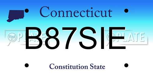 B87SIE Connecticut License Plate